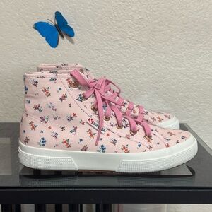Superga woman' Pink Floral High-Top Sneakers new